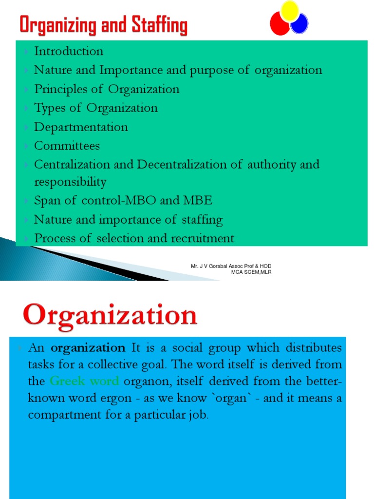 Organizing and Staffing VTU Notes | PDF | Goal | Organizational Structure