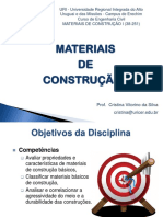Aula 1 - Introdução Aos Materiais de Construção - 2014 - 2