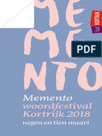 brochure 2018 Memento Woordfestival Kortrijk