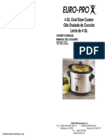 Euro Pro Slow Cooker Kc241 User Manual