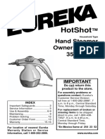 Eureka Hot Shot Hand Steamer - 350 Series Manual