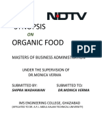 Synopsis Organic Food: Masters of Business Administration