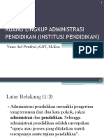 Ruang Lingkup Administrasi Pendidikan (Institusi Pendidikan)