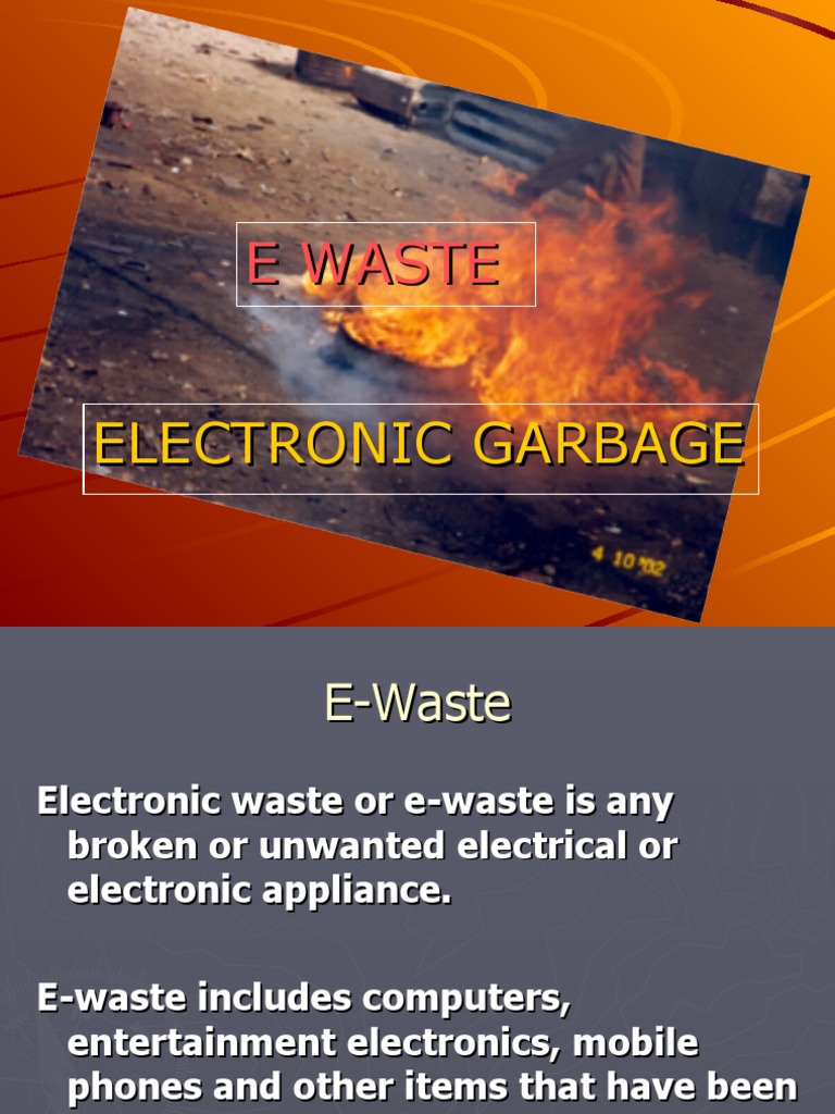 E Waste Electronic Garbage PDF Electronic Waste Pollution