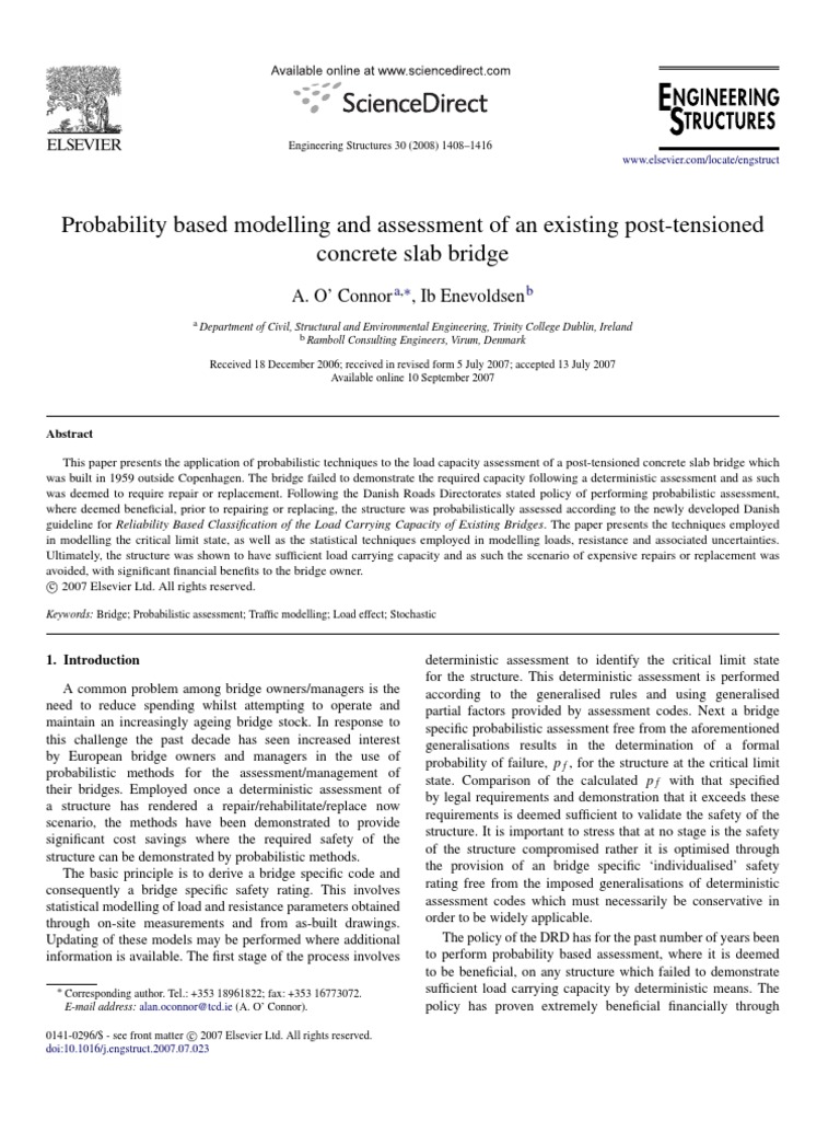 Probabilistic Assessment of Concrete Bridge | PDF | Structural Load ...