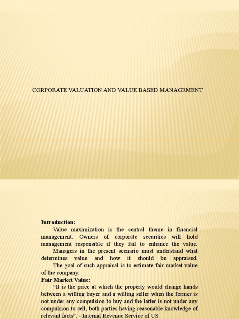 Corporate Valuation Approaches Explained | PDF | Business | Cost Of Capital