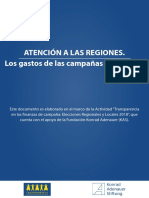 ATENCIÓN A LAS REGIONES. LOS GASTOS DE LAS CAMPAÑAS ELECTORALES 