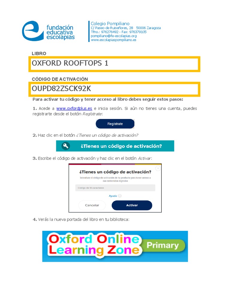 Activación Libro Oxford Rooftops 1 | PDF