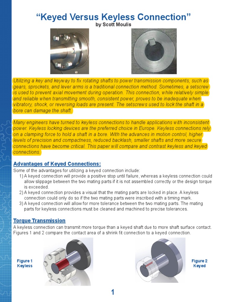 Keyed Vs Keyless PDF Transmission (Mechanics) Engineering Tolerance