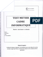 Test Métier Cadre Informatique PDF