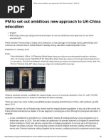 PM To Set Out Ambitious New Approach To UK-China Education - GOV - Uk