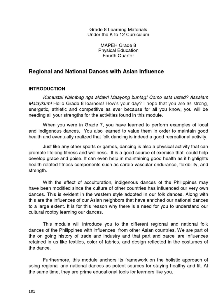 Pe Q4 Pdf Pdf Dances Rhythm