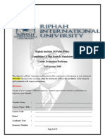 Riphah Institute of Public Policy Completion of This Form Is Mandatory Course Evaluation Performa Fall Session 2018