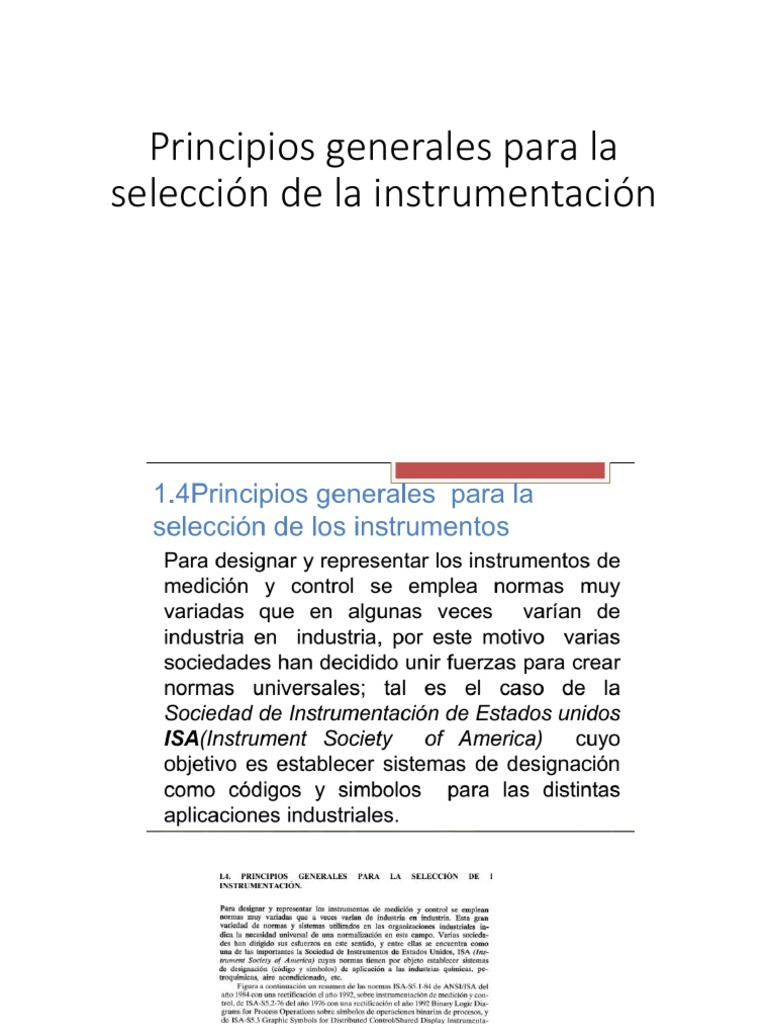 Principios Generales para La Selección de La Instrumentación | PDF ...