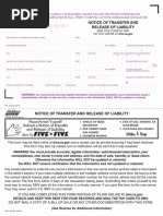 REG 138, Notice of Transfer and Release of Liability