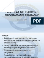 Pagsulat NG Iskrip NG Programang Panradyo