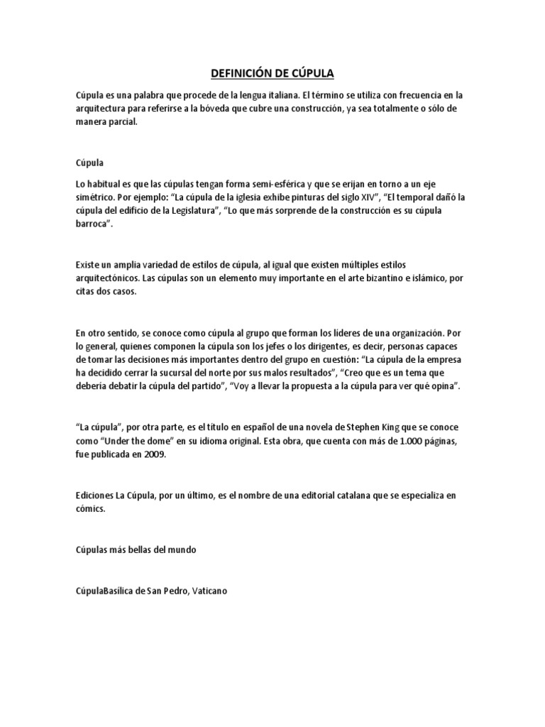 Definición de Cúpula | PDF | Hazme
