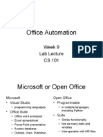 Office Automation: Week 9 Lab Lecture CS 101