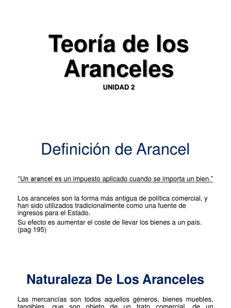Teoría y Efectos de los Aranceles | PDF | Dumping (política de precios ...