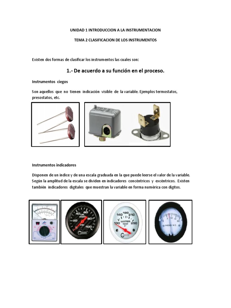 Clasificacion de Los Instrumentos | PDF | Fluido | Electrónica