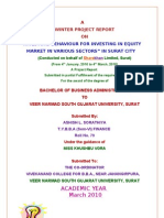 Project On Sharekhan Investors Behavior For Investing in Equity Market in Various Sector