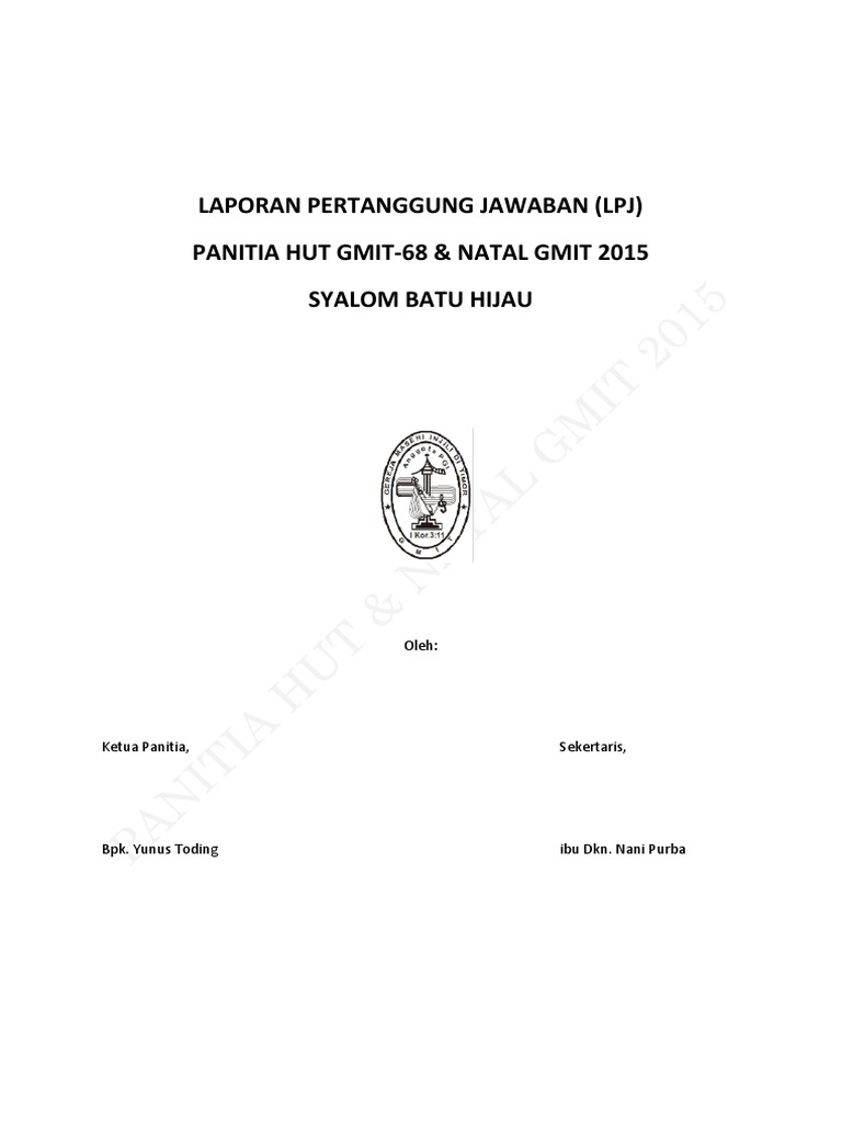 Laporan Pertanggung Jawaban