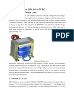 4 Steps To Convert 230V AC To 5V DC