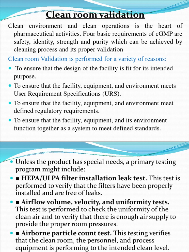 Clean Room Validation PDF Verification And Validation Nature