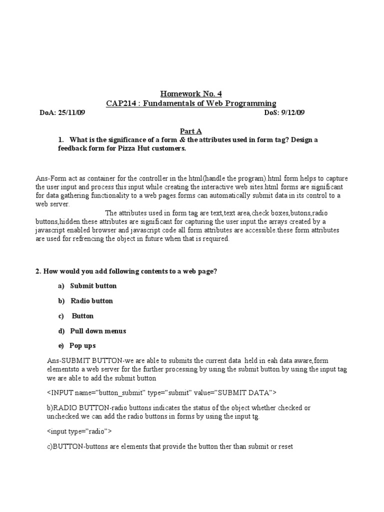 Web Programming Basics and Forms | PDF