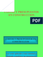 Costos y Presupuestos en Construccion