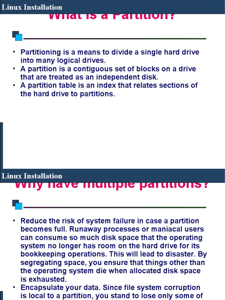Partition of Linux | PDF | File System | Hard Disk Drive