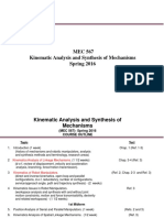 MEC 567 Kinematic Analysis and Synthesis of Mechanisms Spring 2016