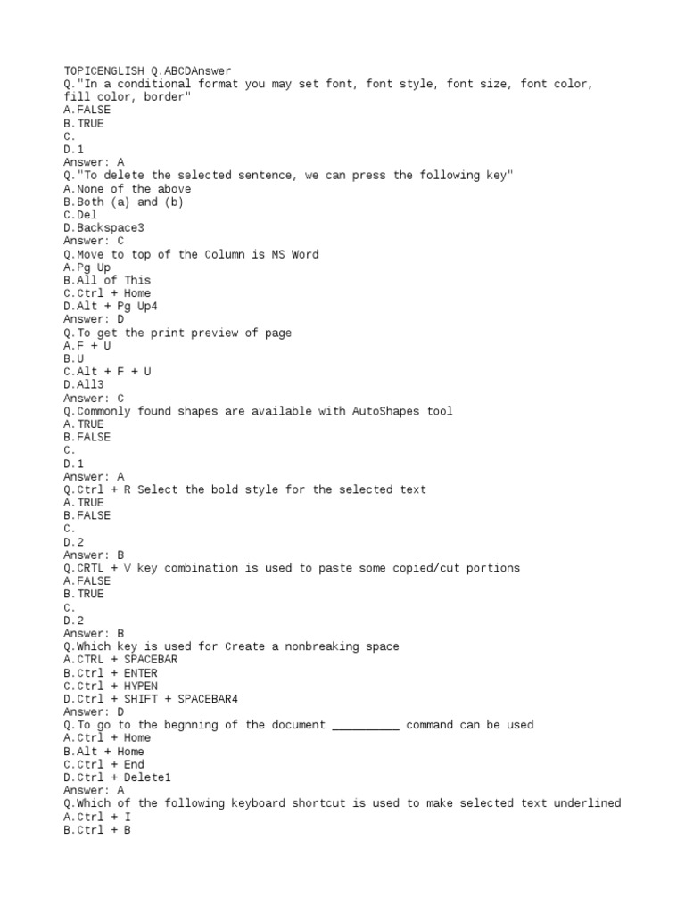 Ccc Word Microsoft Word Keyboard Shortcut