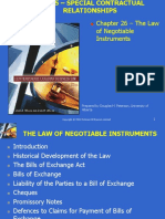 Chapter 26 - The Law of Negotiable Instruments: Prepared by Douglas H. Peterson, University of Alberta