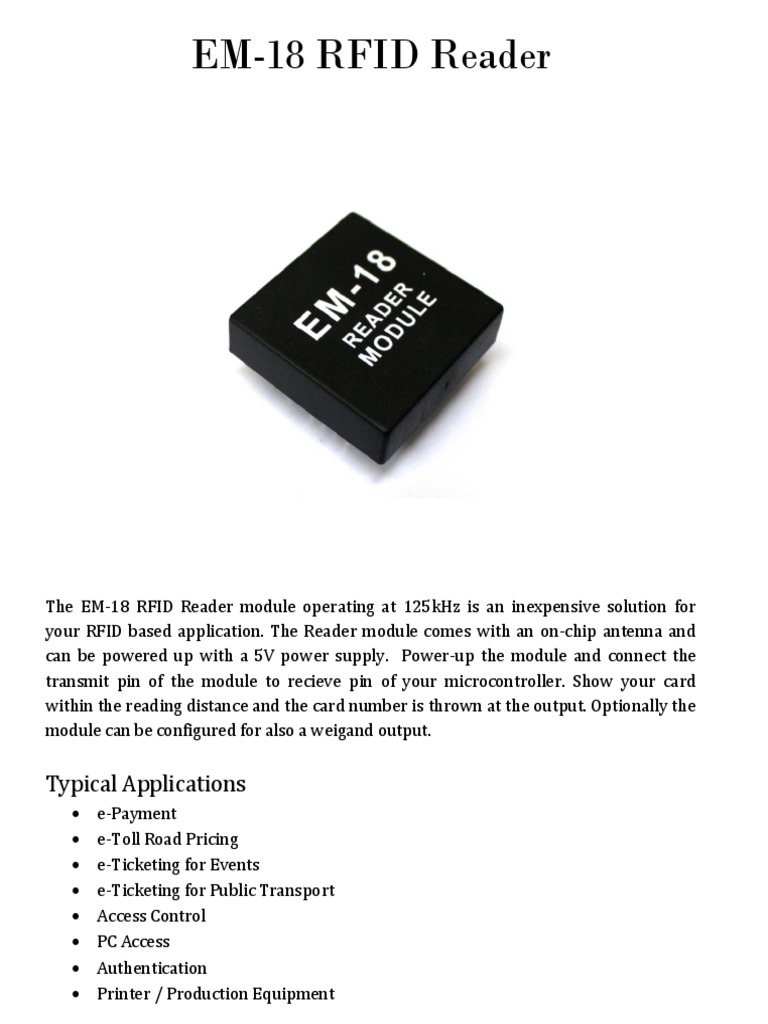 EM-18 RFID Reader Module Guide | PDF