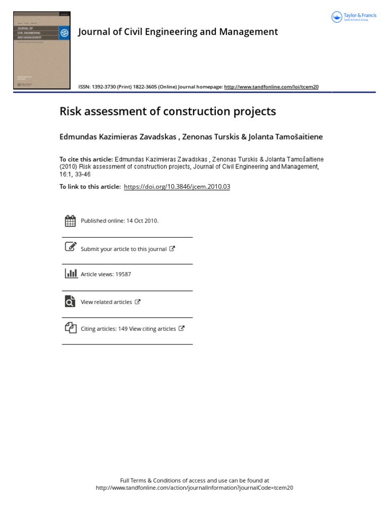 Construction Project Risk Assessment | PDF | Risk | Risk Management