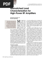 Mismatched Load Characterization For High-Power RF Amplifiers