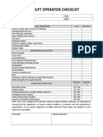 Boomlift Operator Checklist: Name: Date: Unit: Pma