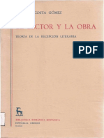 Acosta Gómez, Luis A. El lector y la obra. Teoría de la recepción, Madrid, Gredos, 1989