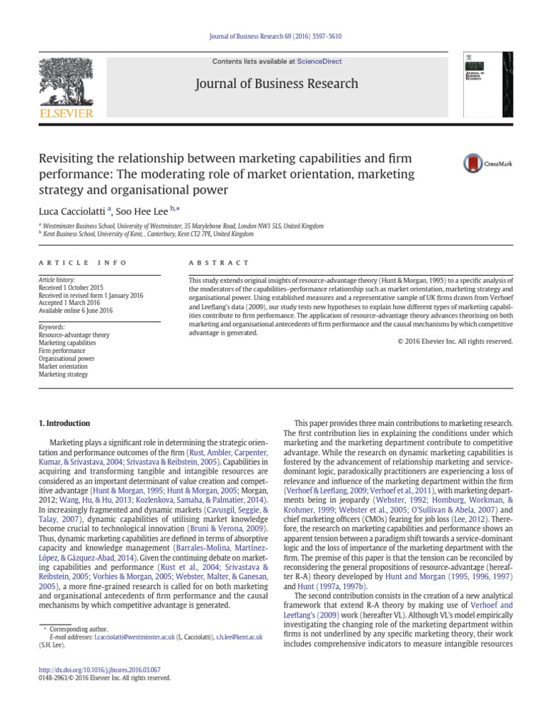 Journal of Business Research | PDF | Competition | Strategic Management