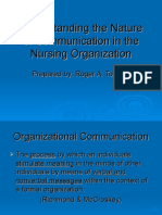Understanding The Nature of Communication in The Nursing Organization