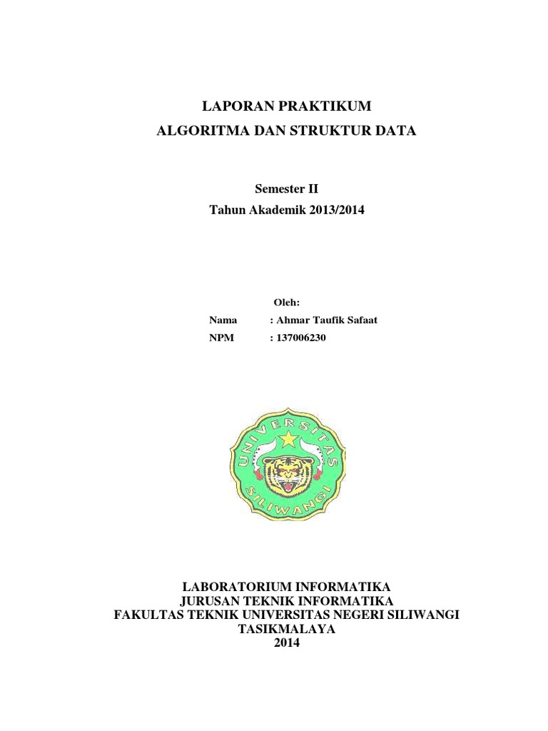 Laporan Praktikum Algoritma dan Struktur Data | PDF