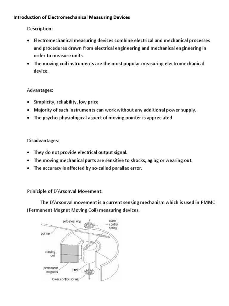Electromechanical Intro - Galvanometer | PDF | Engineering | Electrical ...