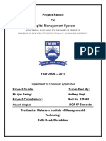 Project Report On Hospital Management System: Department of Computer Application