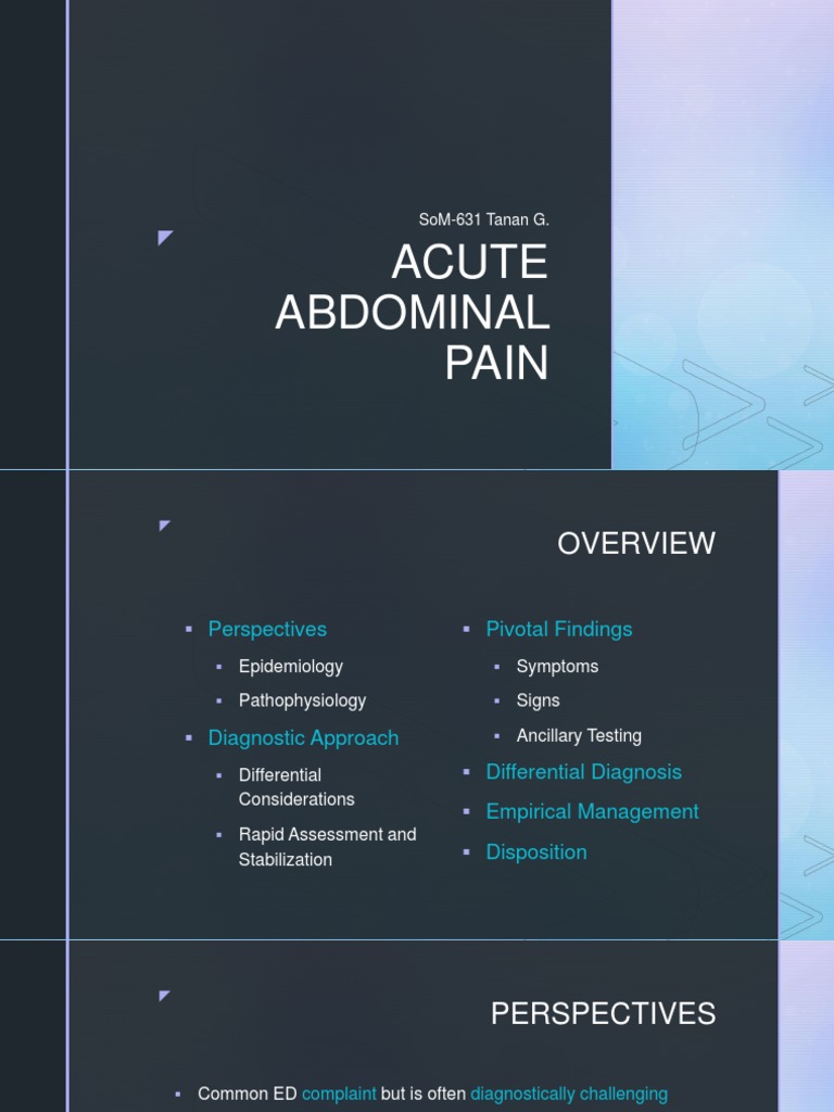 Acute Abdominal Pain Overview Guide | PDF
