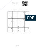 Daily Sudoku Puzzle No. 4144 2018-02-16 Medium Level