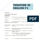 Literature in English F1: Worksheet 1