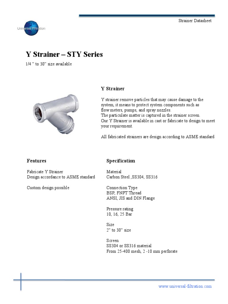 Universal Y Strainer PDF