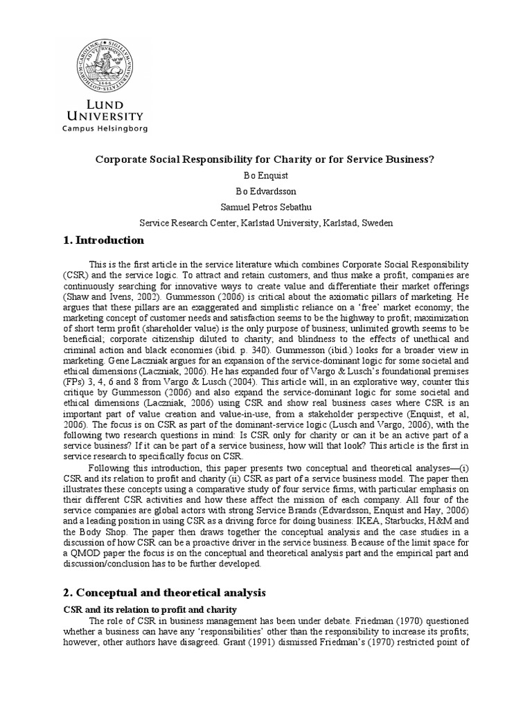 CSR PDF | PDF | Corporate Social Responsibility | Stakeholder (Corporate)