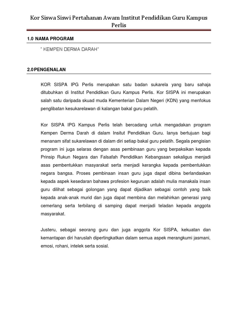 Paperwork Kempen Derma Darah JPAM | PDF